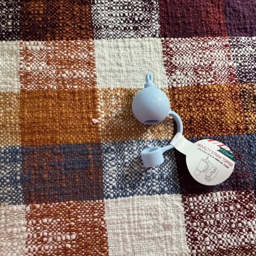 Target | Blue and White Snowflake Ornament Straw Topper
